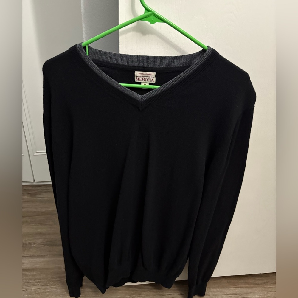Merona Black V-Neck Sweater- Men’s Size: Medium